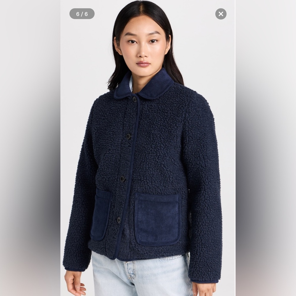 Alex Mill Sherpa Work Jacket - Navy Large - New With Tags
